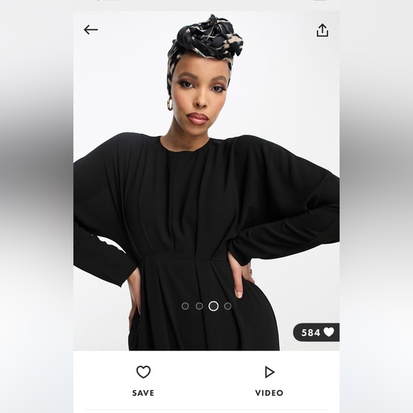 Asos black maxi dress. Worn once. Excellent condition - Picture 3 of 4